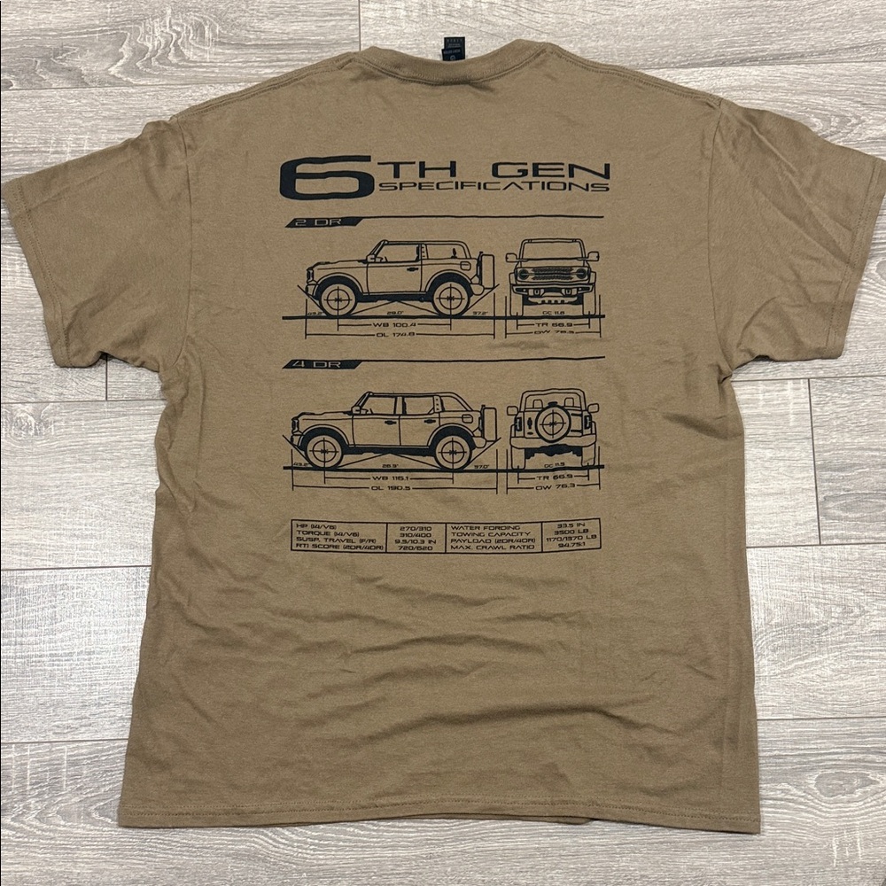 Men’s Bronco 6th Gen Bronco Specs T-shirt